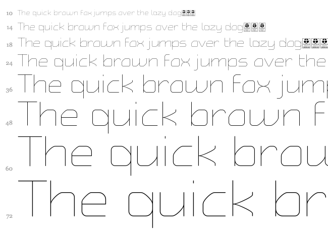 Typo Angular Rounded font waterfall